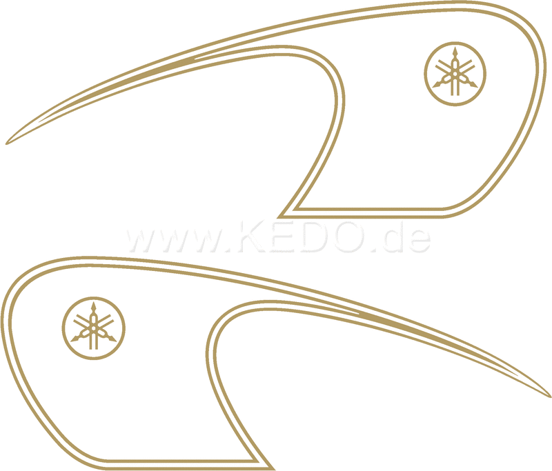 Kedo Classic Fuel Tank Decal  gold  Left / Right complete | 22683G