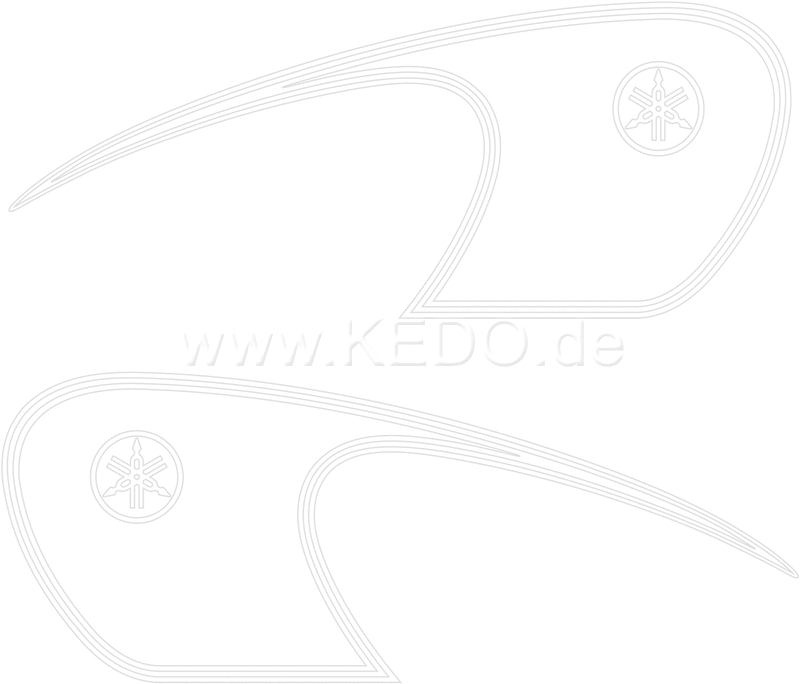 Kedo Classic Fuel Tank Decal  white  Left / Right complete | 22683W