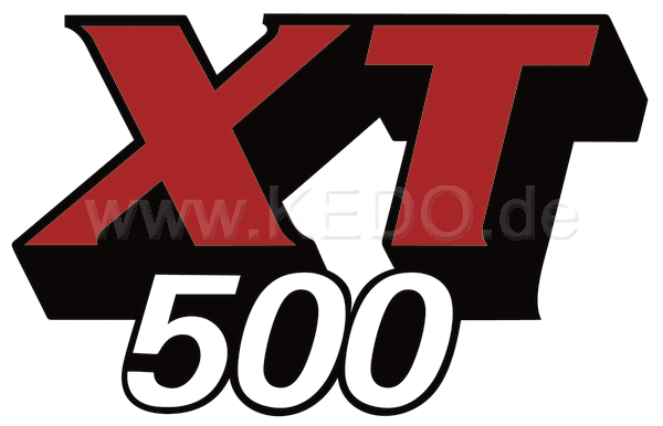 Kedo Fuel Tank Emblem / Logo 'XT500'  Black / Red / White  1 Piece (fuel tank basic color 'White')  OEM reference # 4E5-24161-00 | 28025