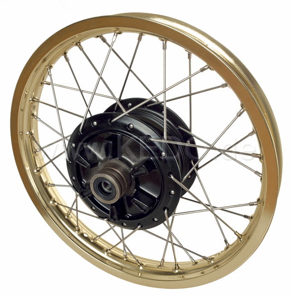 Kedo Replica Rear Wheel 1.85x18 OEM Hub Black incl Bearings  Rim Replica Gold  Stainless Steel Spokes (Brand New Parts  NO rebuild) | 28576