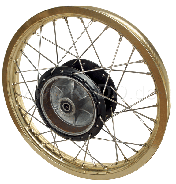 Kedo Replica Rear Wheel 1.85x18 OEM Hub Black incl Bearings  Rim Replica Gold  Stainless Steel Spokes (Brand New Parts  NO rebuild) | 28576