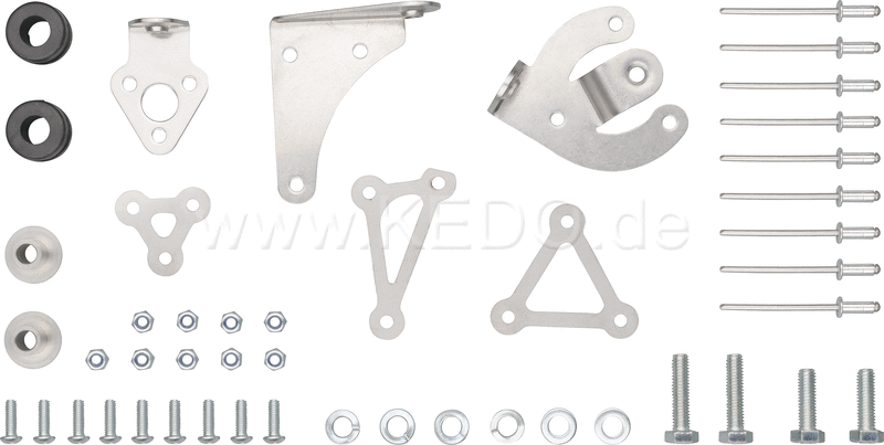 Kedo Mounting Set for Air Filter Box Item 28621 (mounting brackets outside / inside  rubber dampers  screws  etc.) | 28932