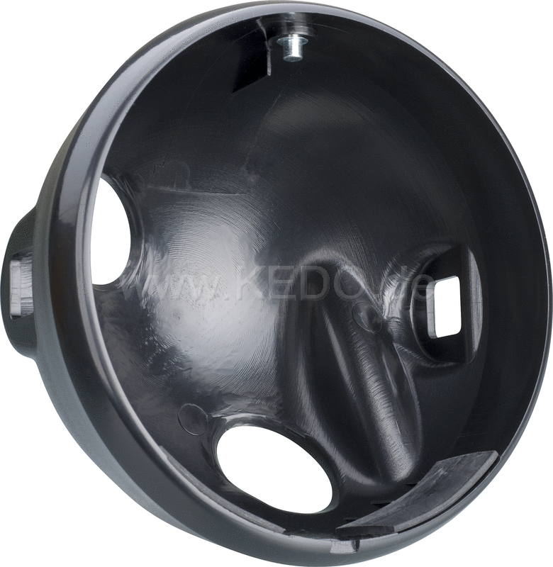 Kedo Headlight Housing (incl. Internal Rubbers And Bushing)  Plastic  Black  without Lens  Ring and Small Parts (see 41394) | 29191RP