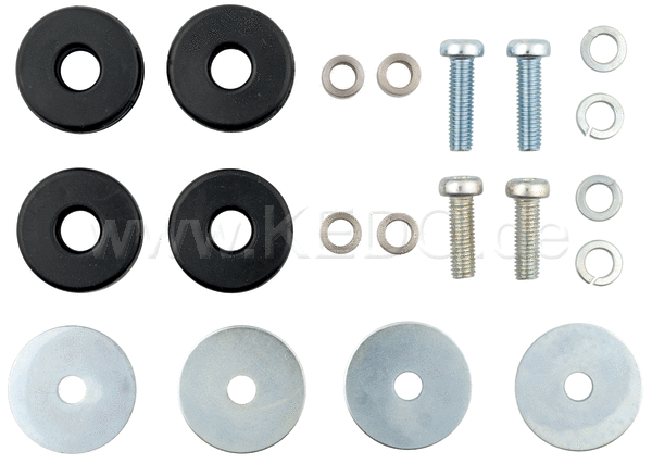 Kedo Mounting Kit for OEM XT500 Chain Guard Item 10149RP  20 Pieces  Complete (Rubbers  Bushings  Screws  Washers) | 29434