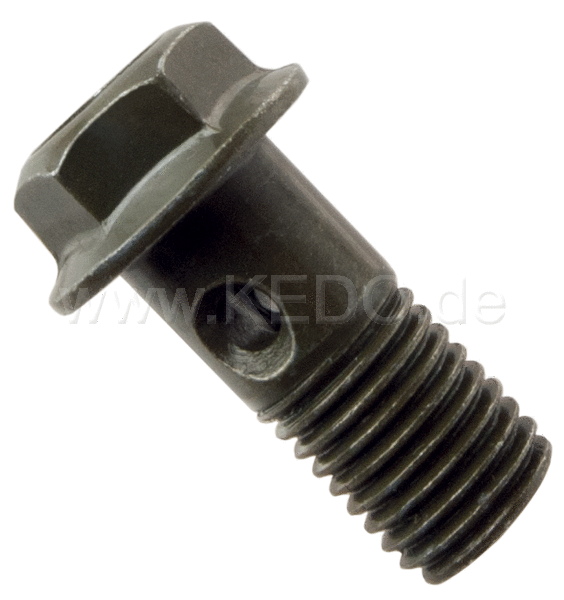 Kedo Screw  Hollow  M10x1.25 for Brake Caliper  Spanner size 12mm  Black / Dark Green Zinc-Plated (OEM-Style) | 29447
