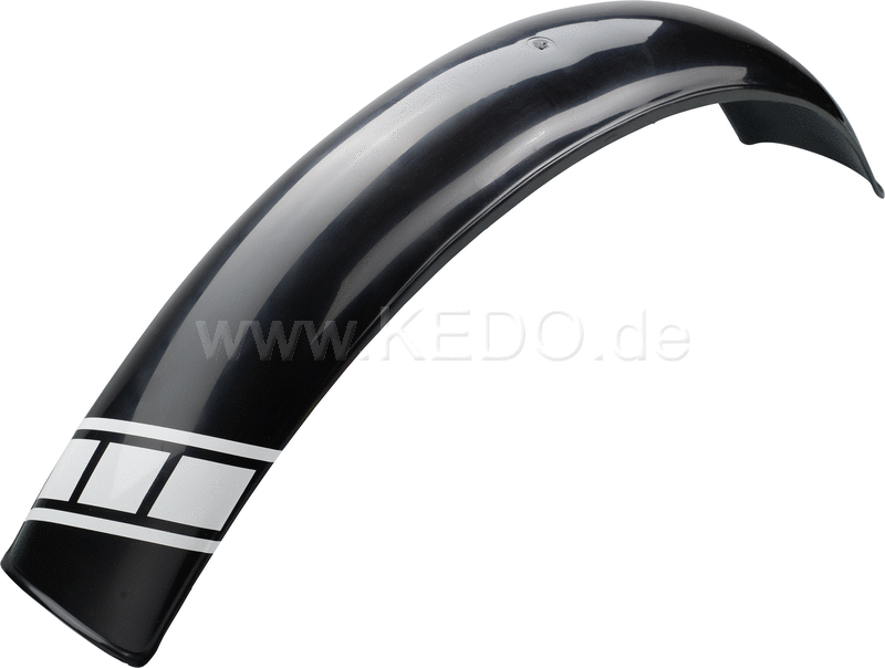 Kedo Trial Front Fender Stilotor  black colored  dim. approx .: 740mm long  100mm wide  max. 135mm radian measure  incl. SpeedBlock decal white | 30077S