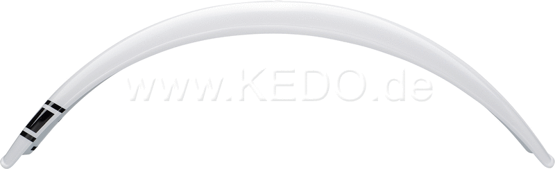 Kedo Trial Front Fender style engine  white dyed through  dim. approx .: 740mm long  100mm wide  max. 135 mm radius  incl. 1 piece speedBlockBeginDate decal black | 30077W