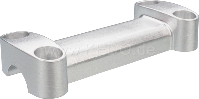 Kedo Handlebar grip 'Sporty'  polished aluminum  incl 4 pcs.. fixing screws + 4 pcs. black cover caps | 30513