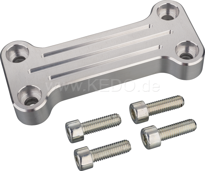 Kedo Handlebar Clamp Billet aluminum  with milled grooves  including four bolts. | 30517