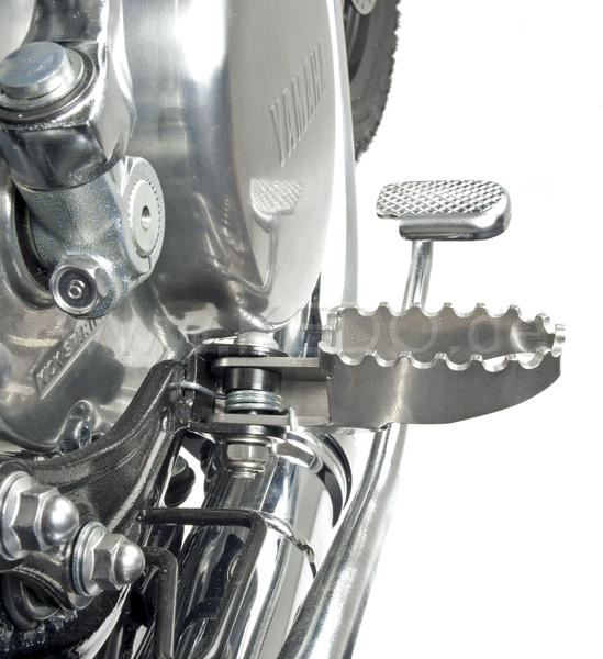 Kedo Stainless Steel Driver's Footpegs  1 Pair (Left & Right)  Silver (Set comes without Bracket) | 30539