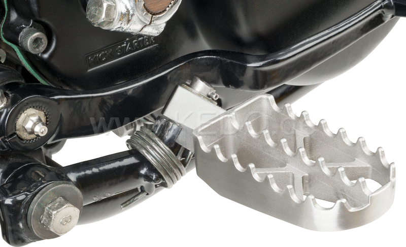 Kedo Toothed and Broadened Footpegs  stainless steel  size approx. 84x45mm  1 pair | 30900
