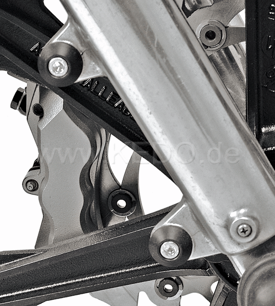 Kedo Conical aluminum cover  anodized black  set of 2  CFOR covering the brake caliper lugs | 30975