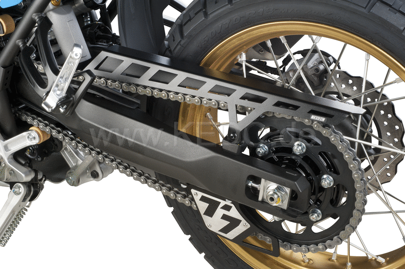 Kedo Mounting T7 Chain Guide T7  aluminum black plastic coated  with stepped stainless steel cover  incl material | 31048-T7