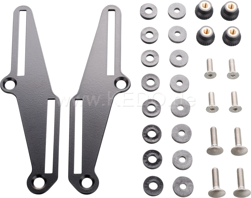 Kedo Windscreen adapter high-up Black Edition  alternative to item 31049  continuous and tool-free adjustment of the OEM windscreen up to + 55mm | 31049S