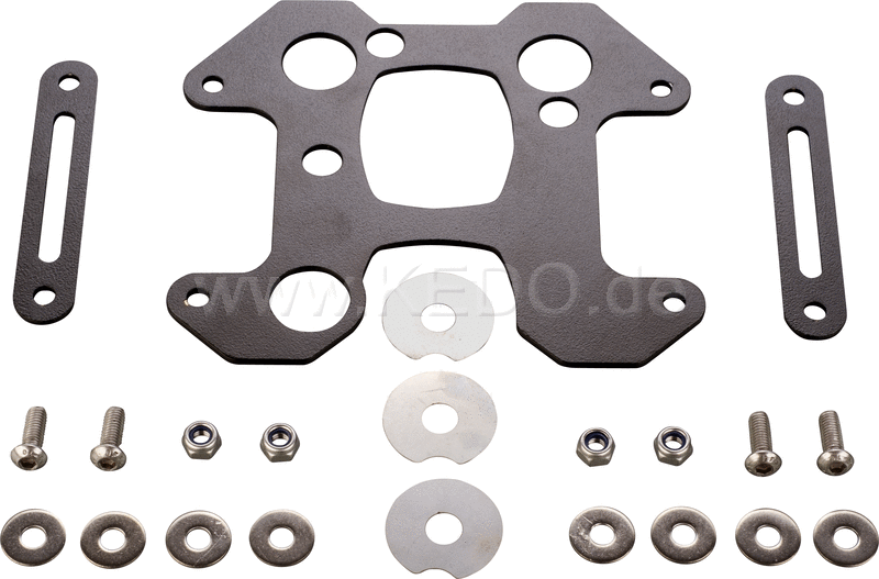 Kedo X-Sheet  base plate for cockpit extensions / brackets  delivery Including 2 mounting plates  stainless steel black coated | 31057