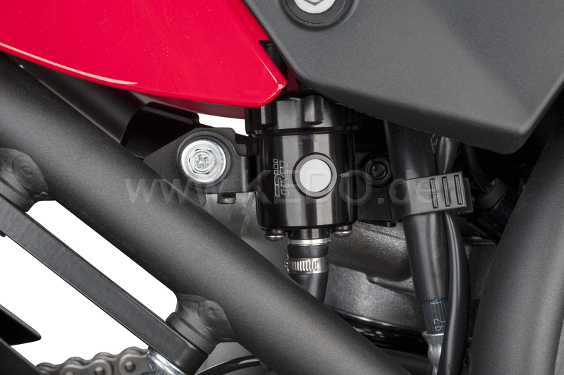 Kedo T7 aluminum Rear Brake fluid reservoir  black anodised  incl specific stainless steel holder (black coated) and mounting material. | 31063