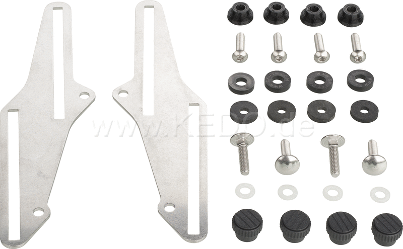 Kedo T7 Windscreen adapter High & Low  stainless steel  for stepless and tool-free adjustment of the OEM screen from approx. -15mm to + 70mm | 31076