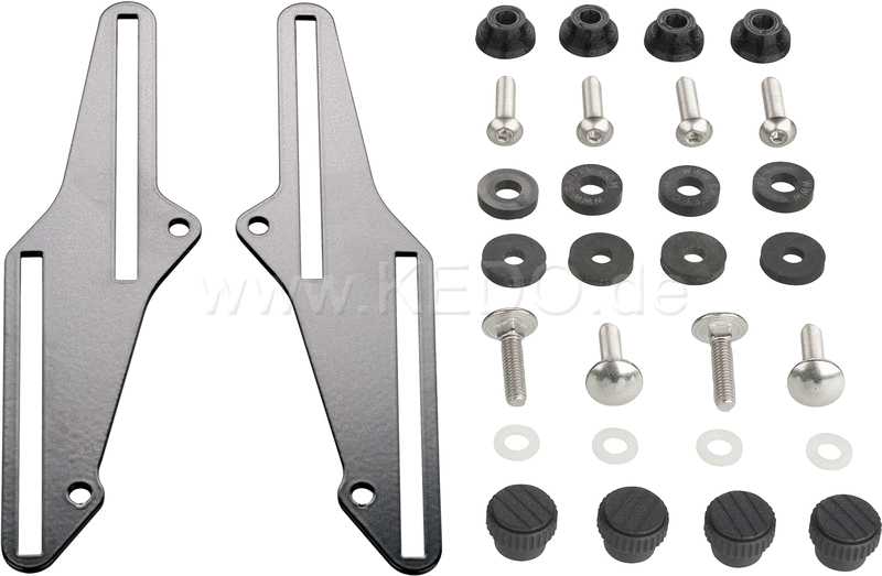 Kedo T7 Windscreen adapter High & Low  for stepless and tool-free adjustment of the OEM screen from approx. -15mm to + 70mm  black powder-coated | 31076S