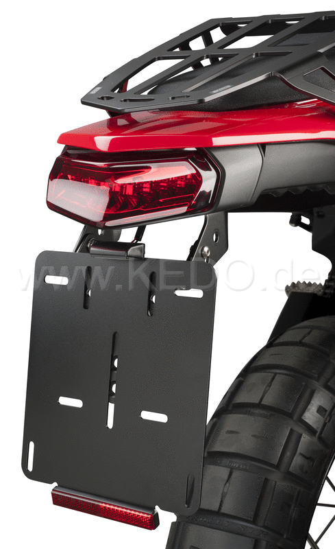 Kedo T7 License Plate Bracket  moves the license plate below the tail light  license plate angle adjustable  short sporty rear end  with loom | 31081