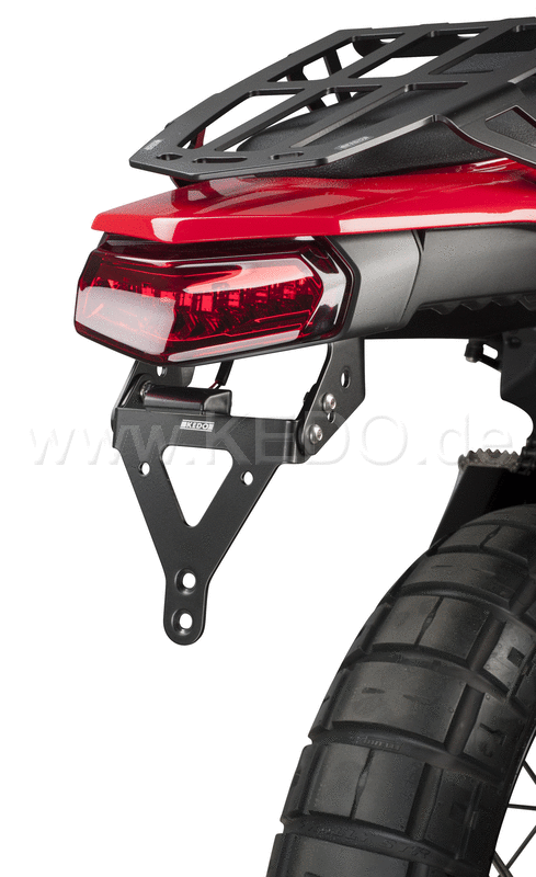 Kedo T7 License Plate Bracket  moves the license plate below the tail light  license plate angle adjustable  short sporty rear end  with loom | 31081