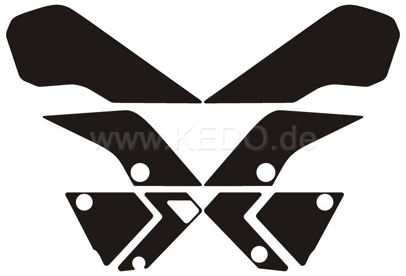 Kedo T7 Protection Decal Set Black Matt 8 pcs  for the black side panels  high quality self-adhesive foil. | 31085