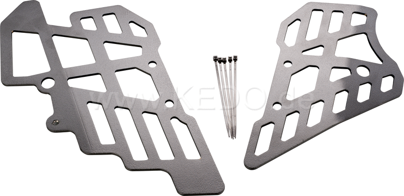 Kedo T7 engine side plate set for left / right  protect the open section right behind the engine  replaces the original brackets  steel black coated | 31095