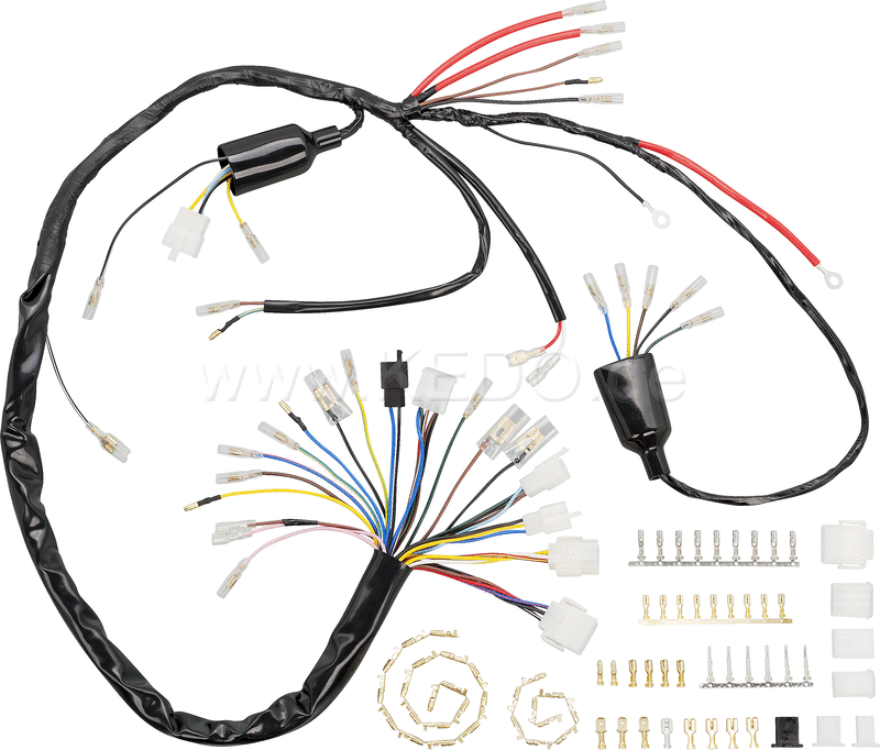 Kedo Replica wiring loom PLUS  crimped internal connections  including matching connectors set (Allows original connection on vehicle side if modified). | 40078-18