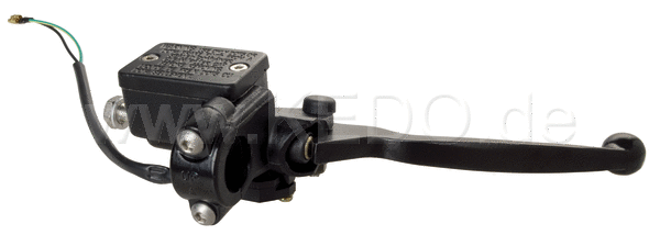 Kedo Front Brake Master Cylinder 1/2 with Black Aluminum Lever  Brake Light Switch  Stainless Steel Banjo (Supplies : Clamp with Thread for Mirror : 40104) | 40099