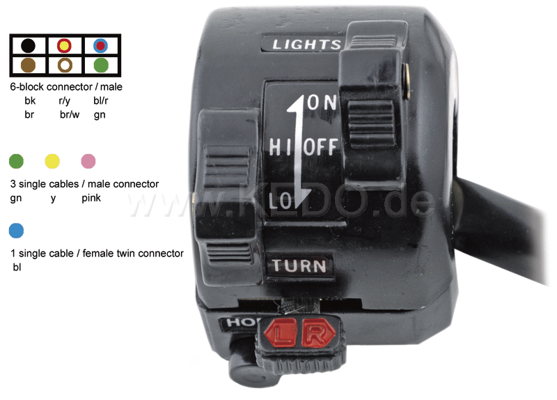 Kedo Replica Handlebar Switch  LH  OEM reference # 1R7-83972-00 suitable for wiring harness 40078-18 | 40103