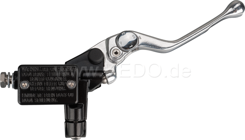 Kedo Replica Master Cylinder incl adjustable aluminum lever (4x)  stainless steel banjo bolt and brake switch (mirror clamp see item 40104) | 40128