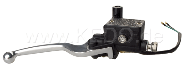 Kedo Front Brake Master Cylinder 1/2 with aluminum Lever silver  Clamp with Mirror Thread (RH thread) and Brake Light Switch | 40222