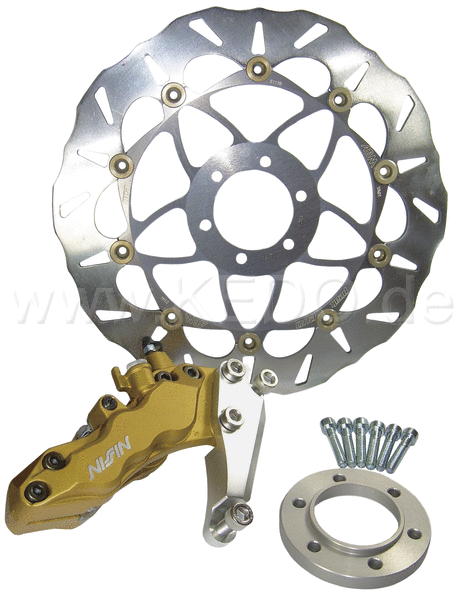 Kedo 6-Piston Brake Caliper Kit  320mm Brake Disc  Brake Pads + Disk complete incl adapter. | 40374