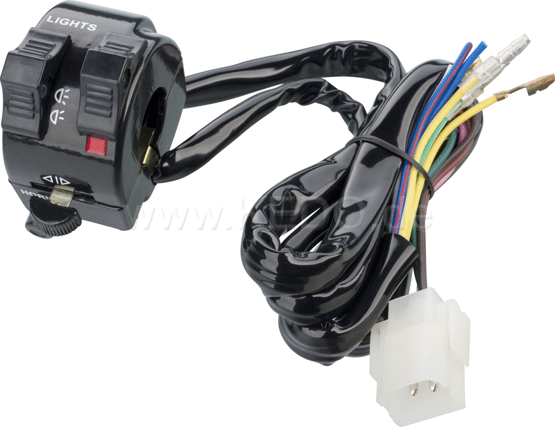 Kedo Handlebar switch Yamaha Style 'Slim' (Lights ON / OFF  HI / LO  horn  turn  Width 35mm) PlugAndRide - Ready for Connected Wiring Loom # 40107 | 40394