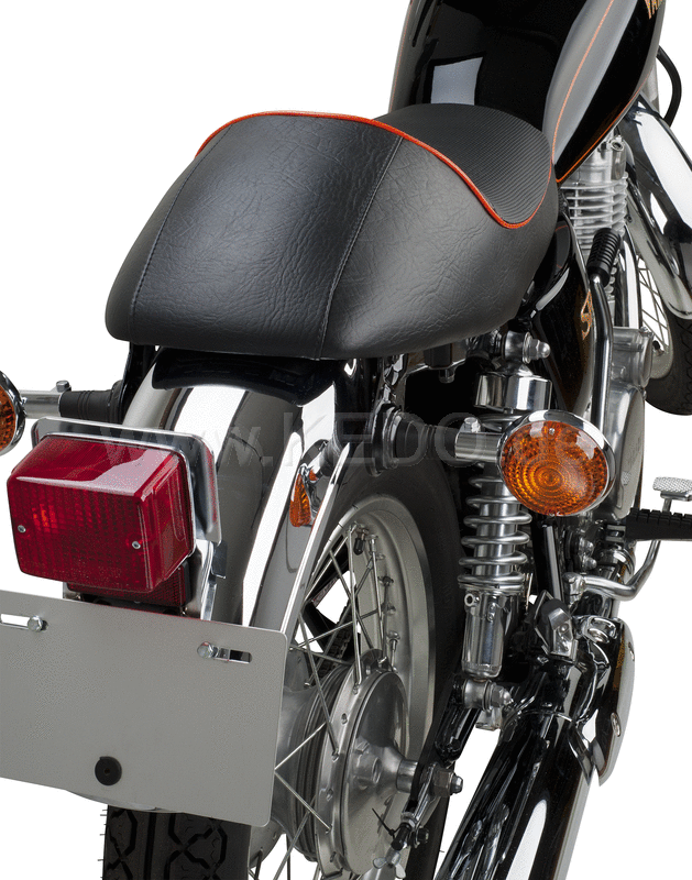 Kedo Seat 'Classic Racer'  black with orange piping  including rear brackets. | 40510