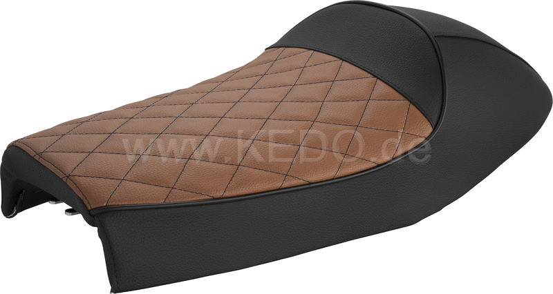 Kedo Seat 'Classic Racer' black / brown  top with hand sewn diamond pattern  ready-to-mount incl rear seat brackets. | 40582