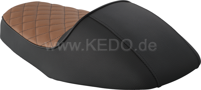 Kedo Seat 'Classic Racer' black / brown  top with hand sewn diamond pattern  ready-to-mount incl rear seat brackets. | 40582