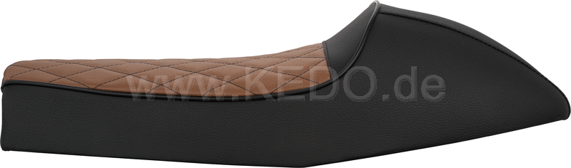 Kedo Seat 'Classic Racer' black / brown  top with hand sewn diamond pattern  ready-to-mount incl rear seat brackets. | 40582