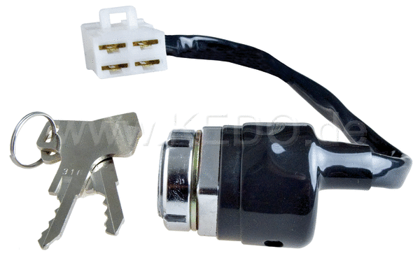 Kedo Café Racer Main switch  small size  diam.38mm / length 50mm  4-way plug + connectors and layout | 40585