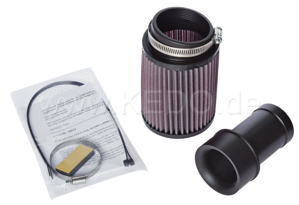Kedo Intake Duct for Mikuni TM36 / 40  Length 120mm  Complete with K & N Racing Air Filter and Mounting material | 40632