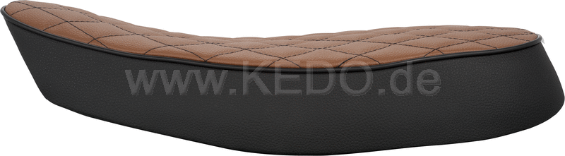 Kedo Comfort Seat Heritage  black / brown top with hand sewn diamond pattern  ready-to-mount  including rear bracket 27153  length 55cm | 40907