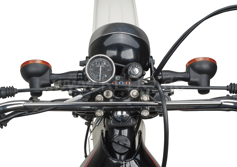 Kedo Speedometer Bracket  stainless steel powder-coated  suitable for misc. 60mm universal and Velona speedos  incl. 4 LED pilot lights  suitable for 6 + 12V | 41311-1