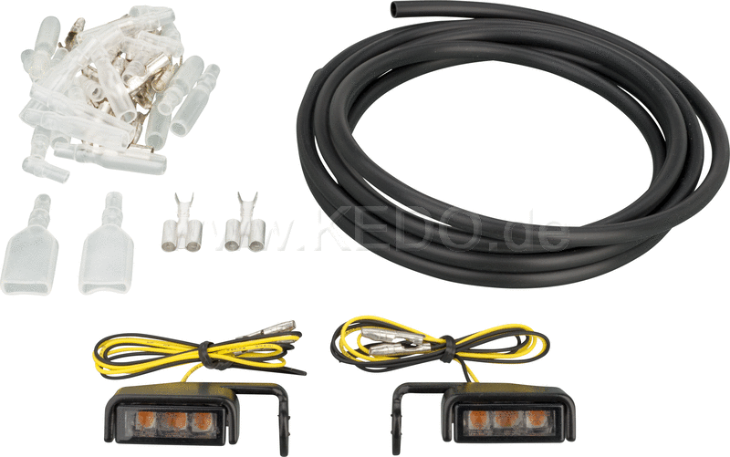 Kedo Cube-style indicators tinted  'e-approved  1 pair  with stainless steel bracket for individual mounting  mounting hole 8mm | 41366
