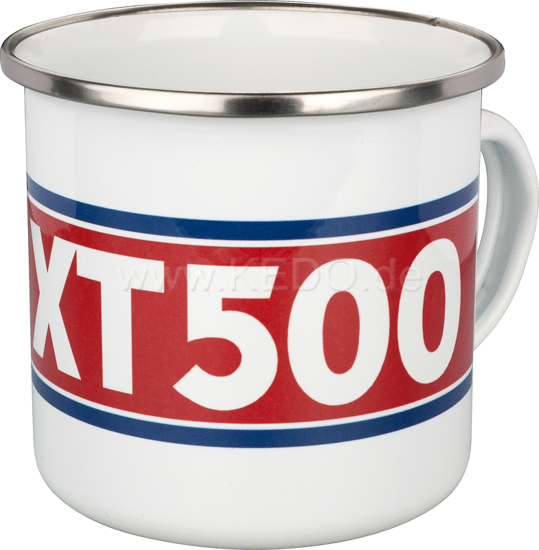 Kedo Nostalgia Cup 'XT500'  300ml  white / red / blue in gift box  enamel with metal edge (handwashing recommended) | 41401