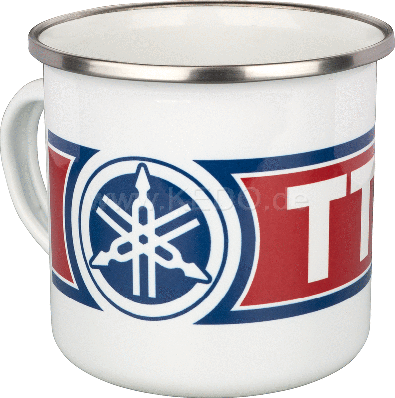 Kedo Nostalgia Cup 'TT500'  300ml  white / red / blue in gift box  enamel with metal edge (handwashing recommended) | 41479