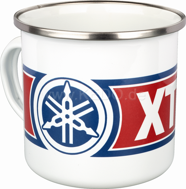 Kedo Nostalgia Cup 'XT550'  300ml  white / red / blue in gift box  enamel with metal edge (handwashing recommended) | 41488
