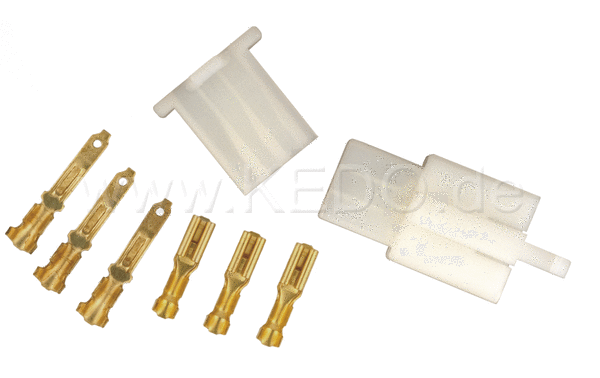 Kedo 3-Pin Connector Housing with snap-in nose incl 2x3 Connector Type 110th | 41525-3