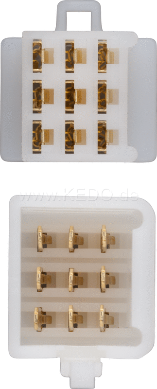 Kedo 9-pin connector housing with snap-in nose incl 2x9 Connector Type 110th | 41525-9
