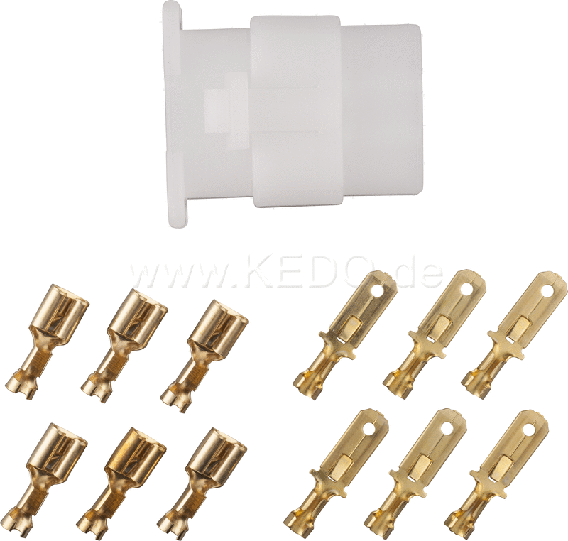 Kedo 6-Way Connector / Housing-Set with snap-in nose incl 2x6 Connector Type 250th | 41552-6