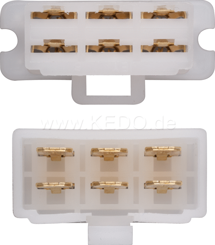 Kedo 6-Way Connector / Housing-Set with snap-in nose incl 2x6 Connector Type 250th | 41552-6