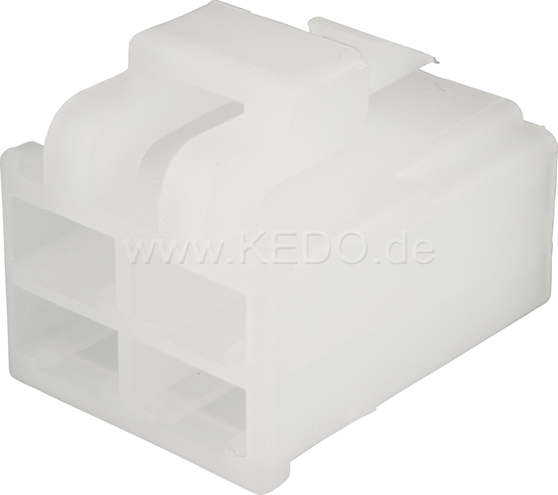 Kedo 4-Pin Connector / Housing-Set with snap-in nose for Type 250 connectors (# 40164) - not compatible to housing type 41552-4  Because latch on other side. | 41631